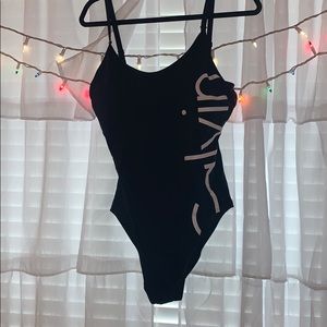 Calvin Klein logo swimsuit full body size 14